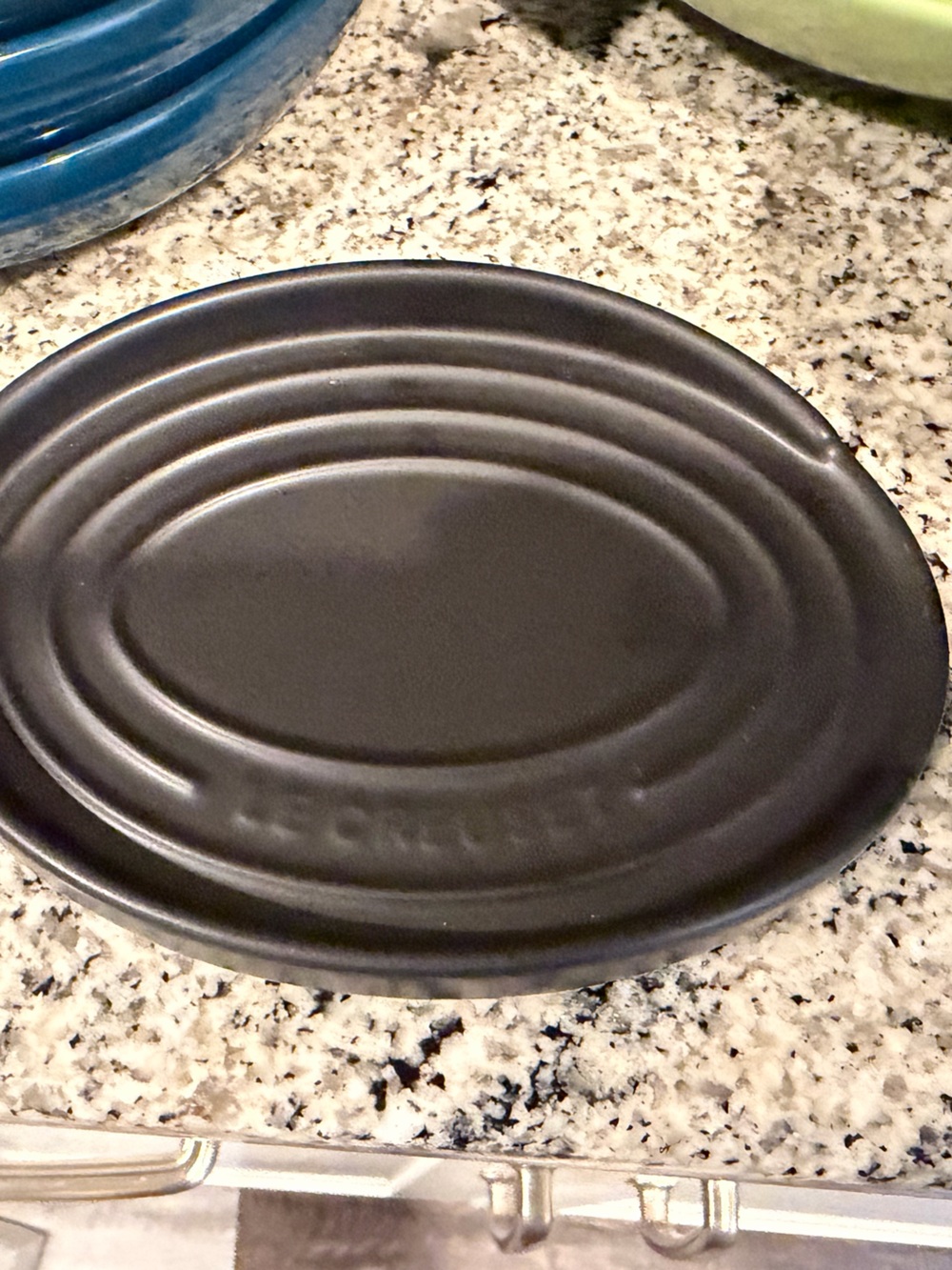Le Creuset Oval Spoon rest  in Black Matte (Licorice)